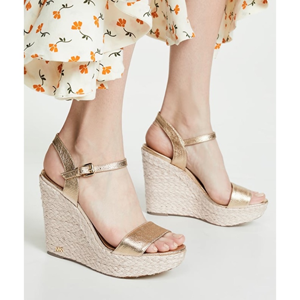 Michael Kors Jill Wedge in Pale Gold, Sz 8.5